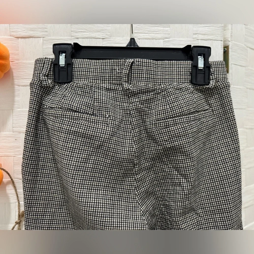 Black White Checkered Plaid High Waisted Skinny Pants Work Office Small